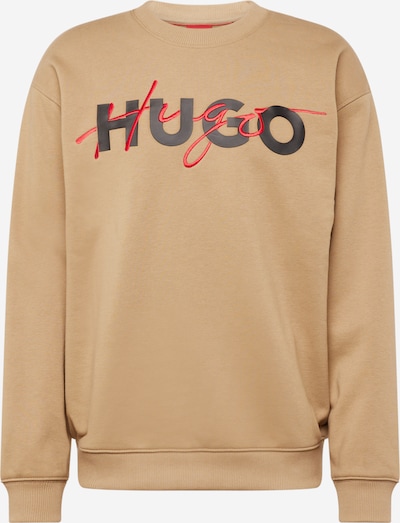 HUGO Red Sweatshirt 'Droyko' i lysebrun / rød / svart, Produktvisning