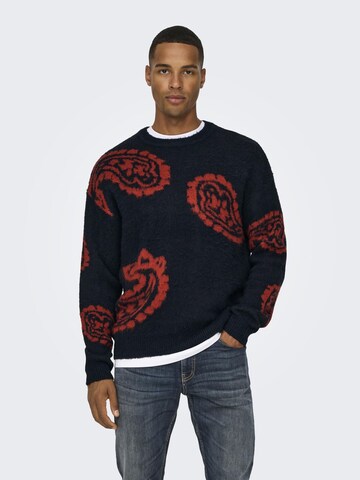 Only & Sons Sweater 'ONSRonnie' in Blue: front