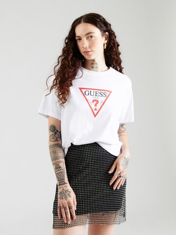 GUESS JEANS Shirt 'ICONIC' in Wit: voorkant