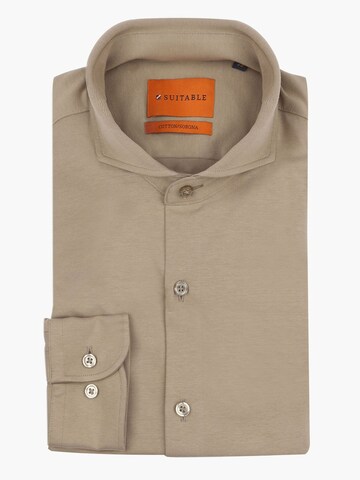 Suitable Slim Fit Hemd‌‌ in Beige: Vorderseite