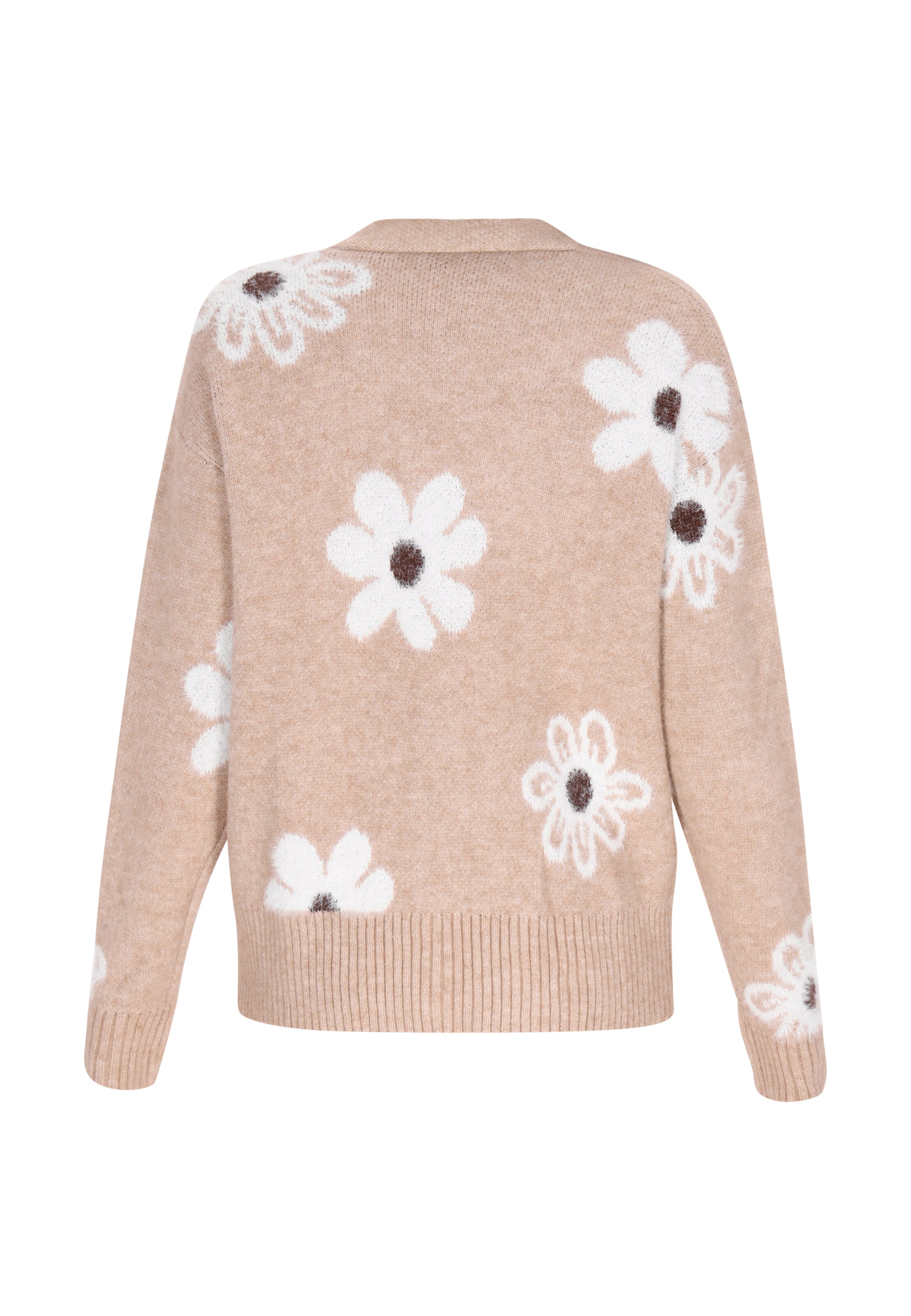 NAEMI Πλεκτή ζακέτα σε καφέ