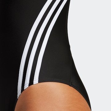 ADIDAS SPORTSWEAR Μπουστάκι Αθλητικό ολόσωμο μαγιό '3-Stripes' σε μαύρο