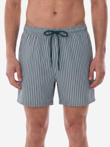 Pantaloncini da bagno 'PENTI Herren Tissue-gestreifte Shorts' di Penti in grigio: frontale