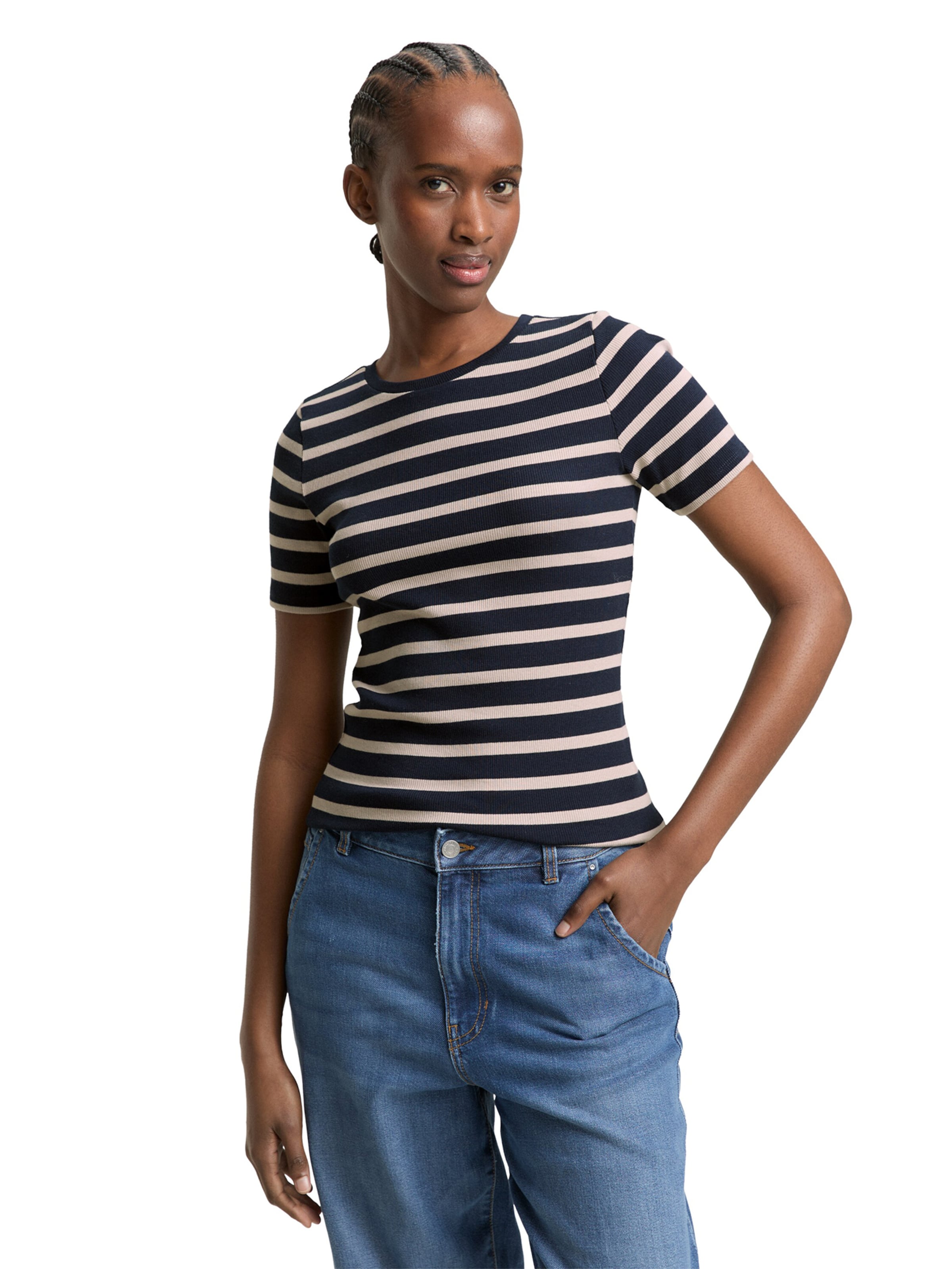 Tricou de la TOM TAILOR DENIM pe albastru: față