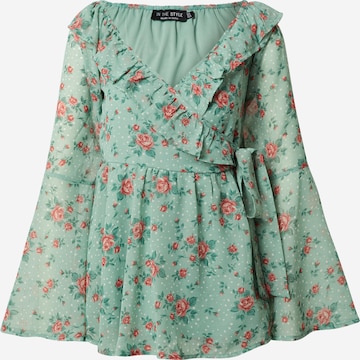 In The Style Blouse 'JOSSA' in Groen: voorkant