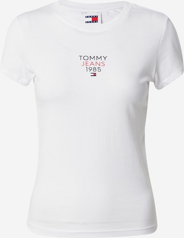 Tommy Jeans Shirt 'ESSENTIAL' in Weiß: predná strana