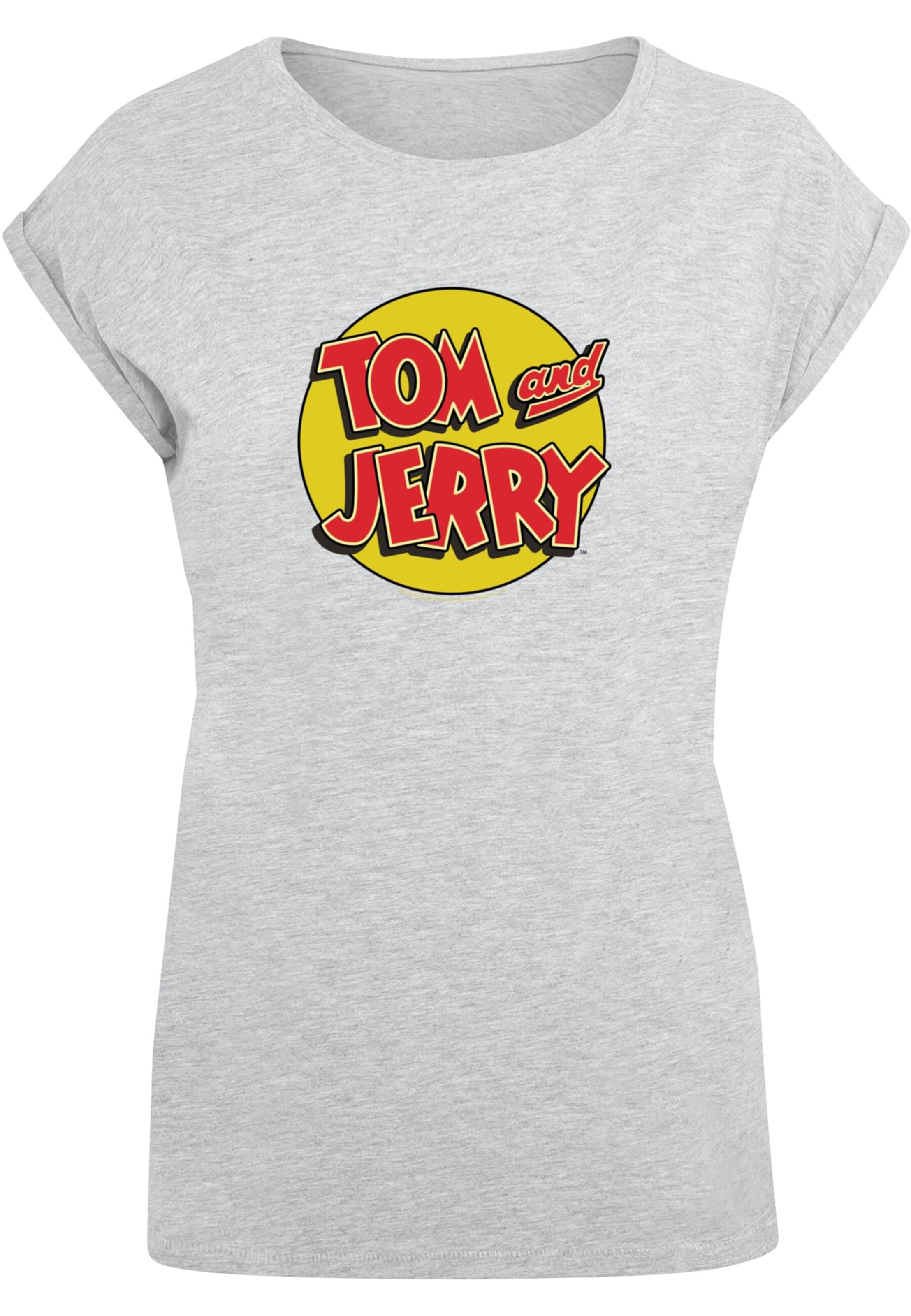 ABSOLUTE CULT Shirt 'Tom and Jerry - Circle' in Grey: front