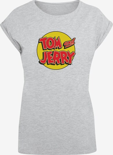 ABSOLUTE CULT T-shirt 'Tom and Jerry - Circle' en jaune / gris clair / rouge feu / noir, Vue avec produit