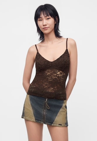 HOLLISTER Top w kolorze brązowy: przód