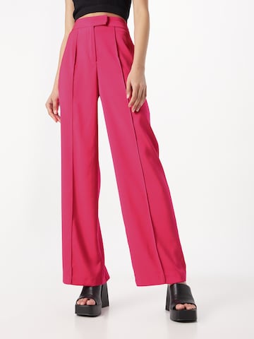 Nasty Gal Normální Kalhoty se sklady v pase – pink: přední strana