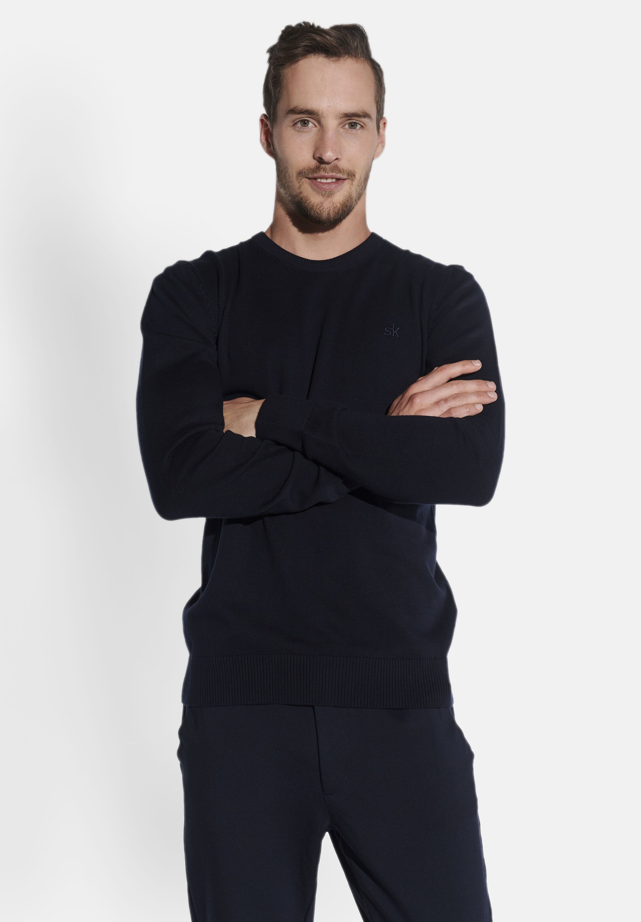 Männer Pullover & Strick Steffen Klein Herren Pullover in Schwarz - UN37381 Männer Pullover & Strick Steffen Klein Herren Pullover in Schwarz - UN37381