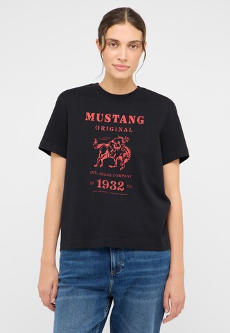 MUSTANG T-Shirt ' Floris ' in Schwarz: Vorderseite