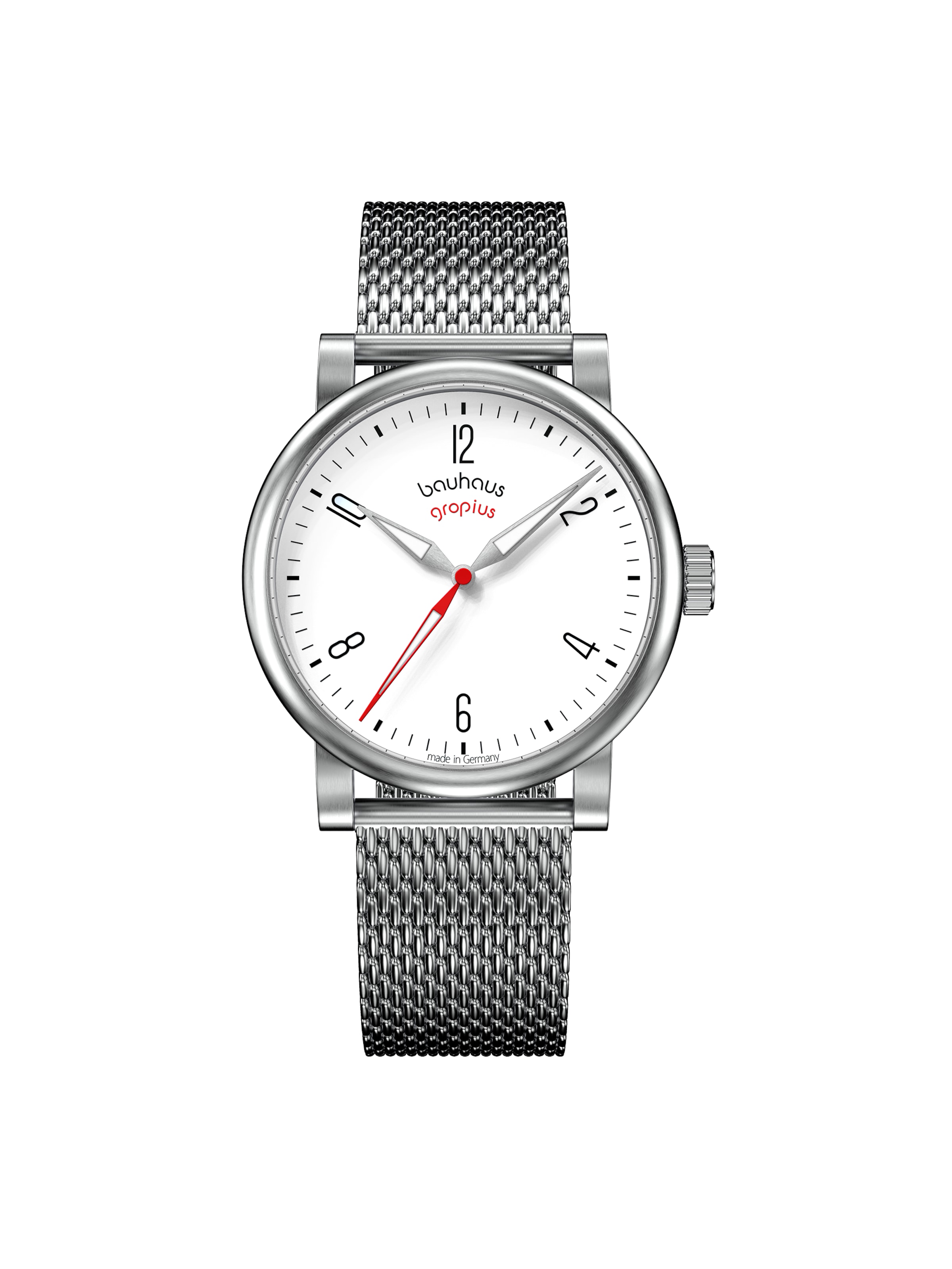 WALTER GROPIUS Analog Watch 'KONTUR' in Silver: front