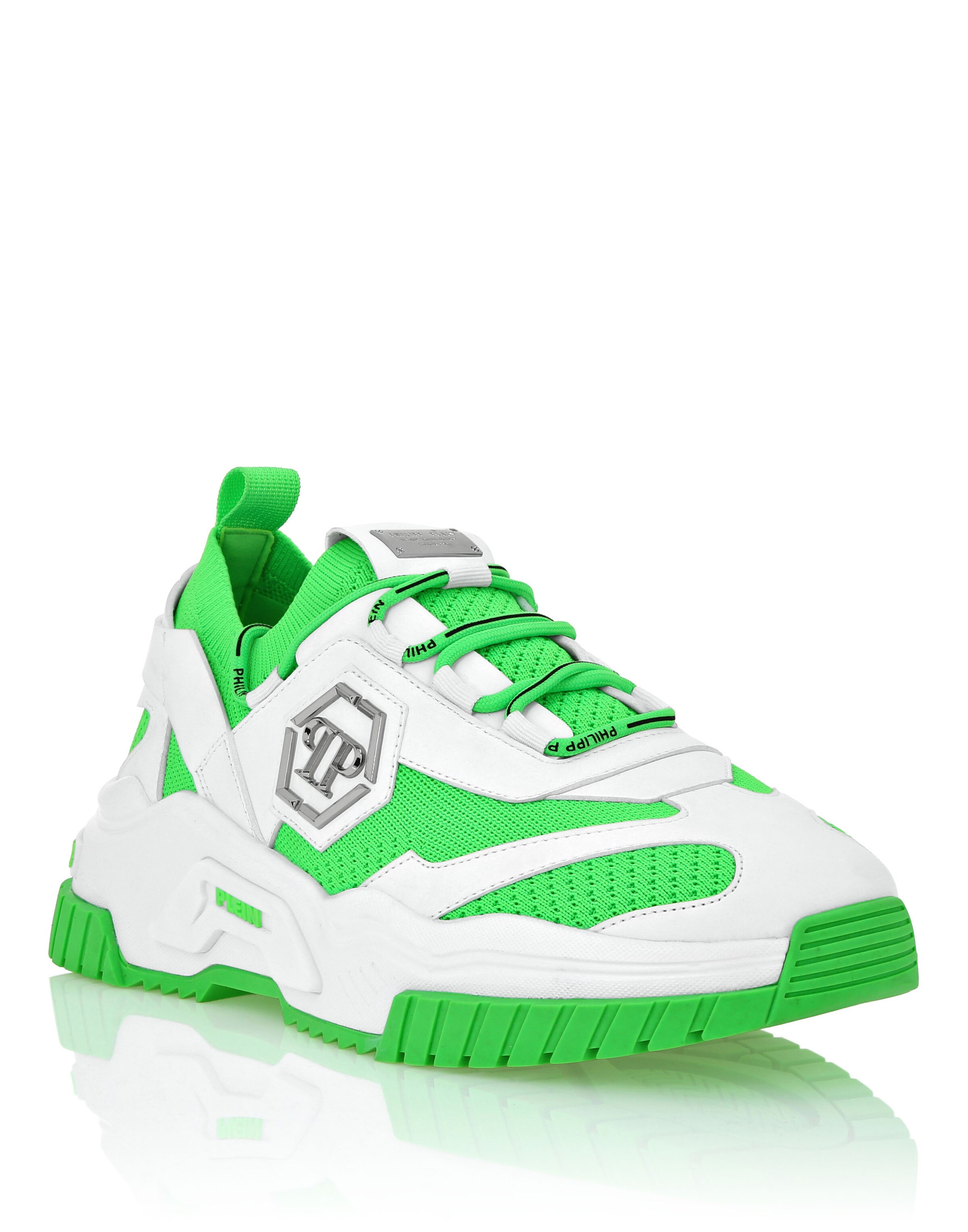 Philipp Plein Platform trainers 'Predator' in White: front