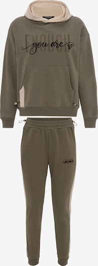 Tom Barron Jogginganzug in XS in beige / khaki / schwarz, Produktansicht
