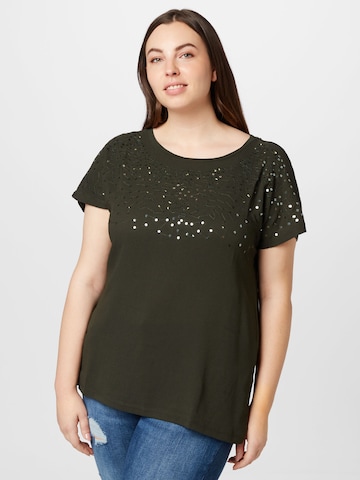 ONLY Carmakoma - Camiseta en verde: frente