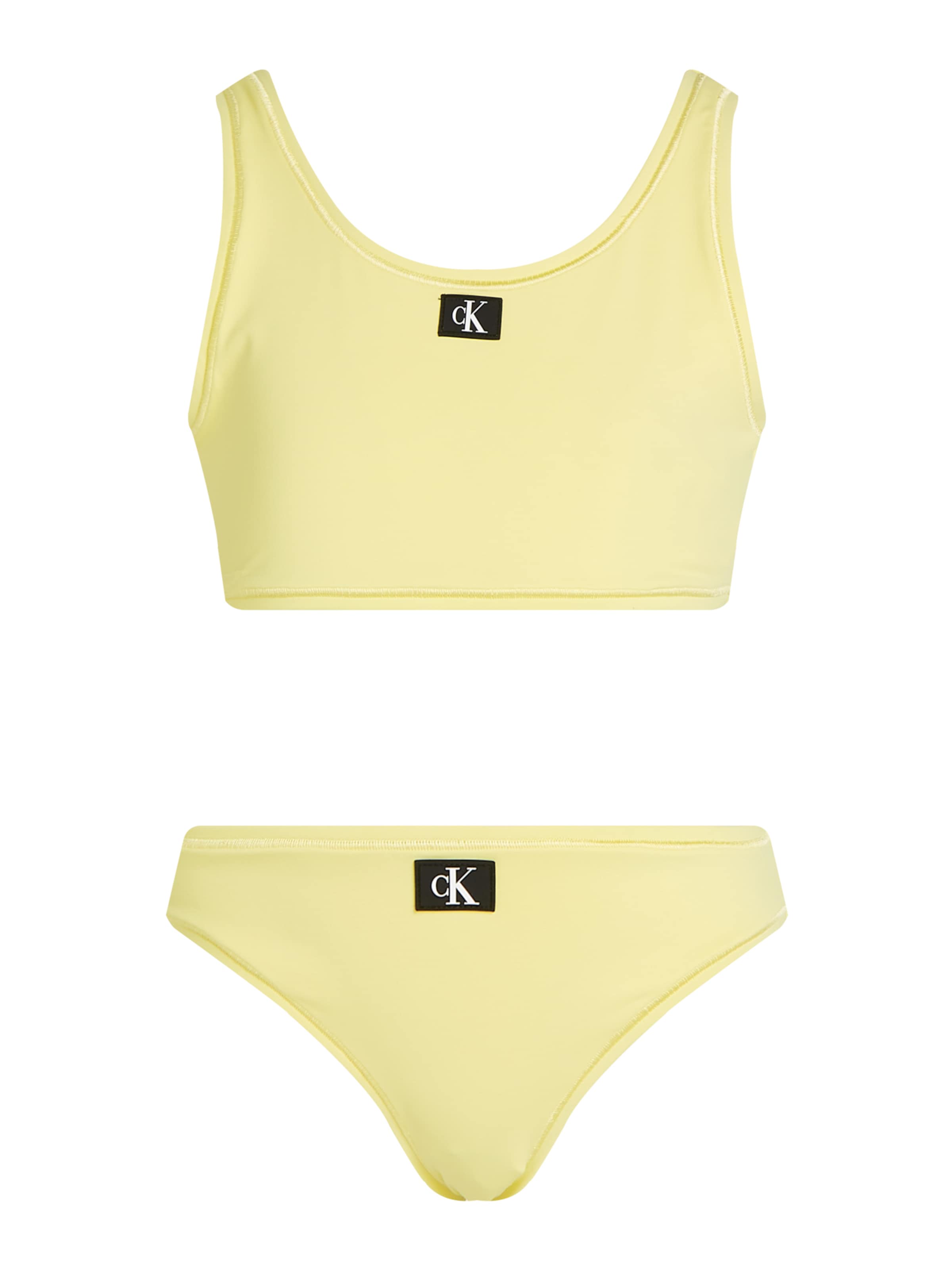 Calvin Klein Swimwear Bralette Bikini in Yellow: front