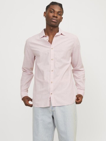 JACK & JONES Regular fit Button Up Shirt 'Summer' in Pink: front