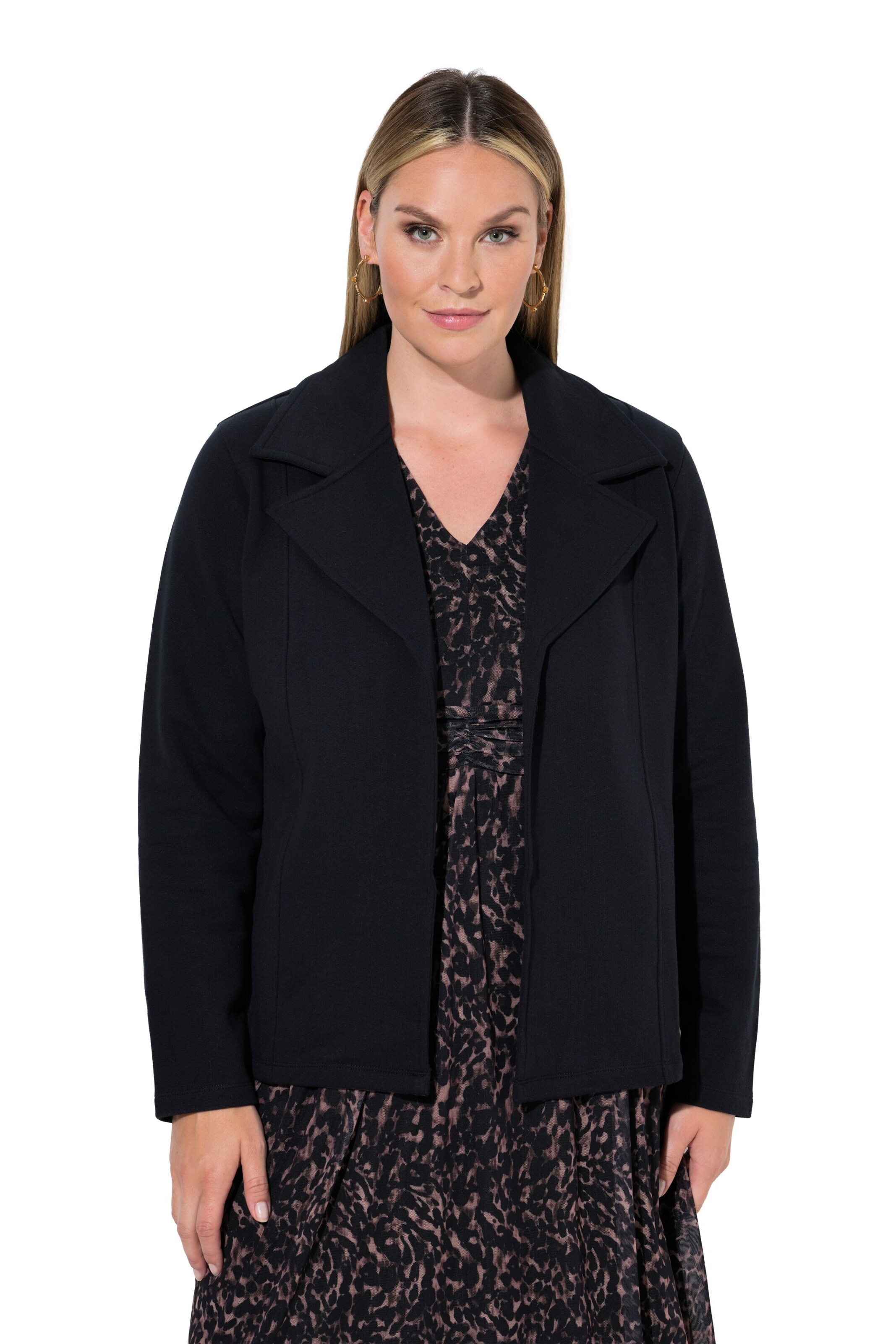 MIAMODA Sweatjacke in Schwarz: Vorderseite
