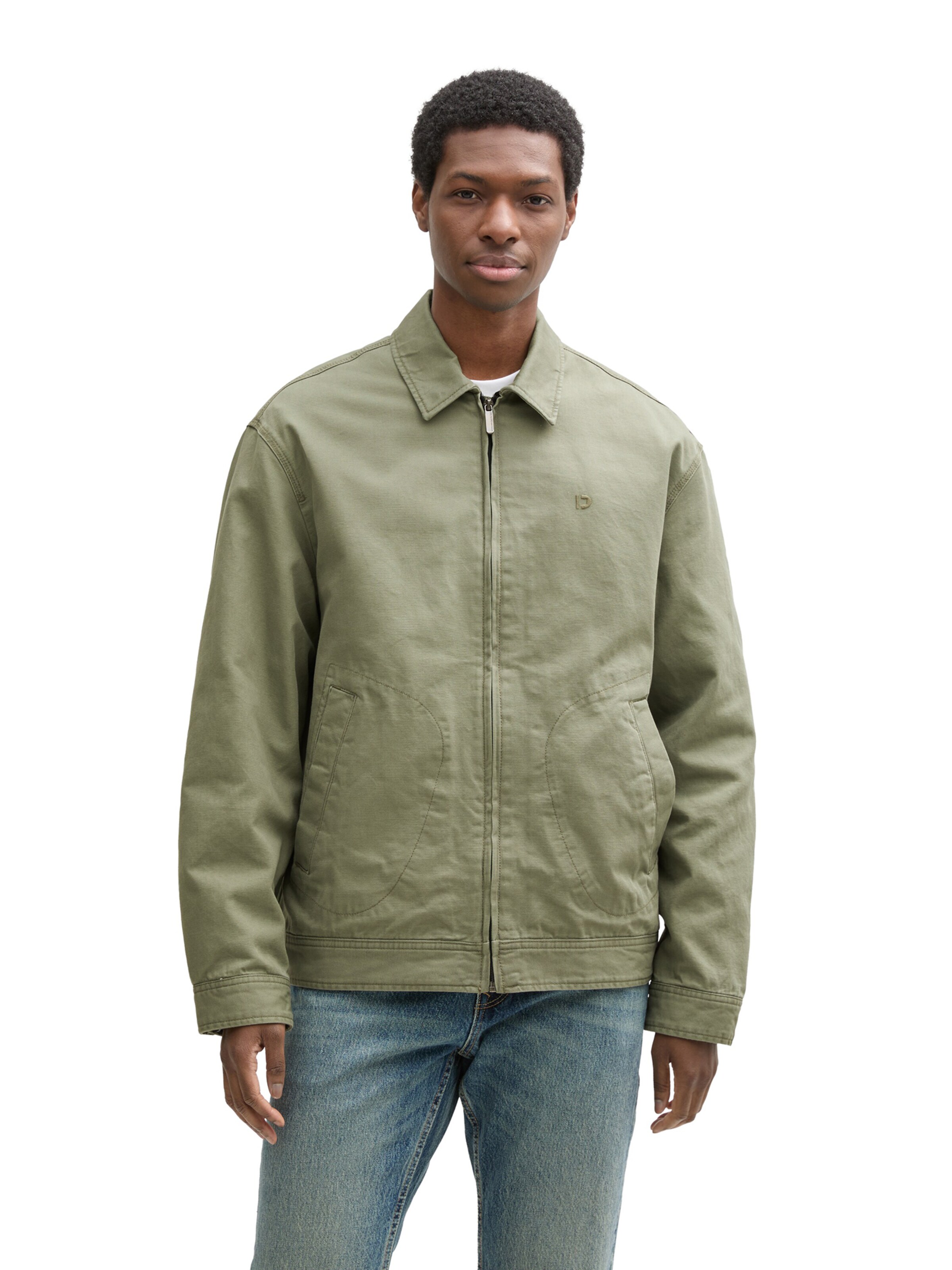 TOM TAILOR DENIM Преходно яке в зелено: отпред