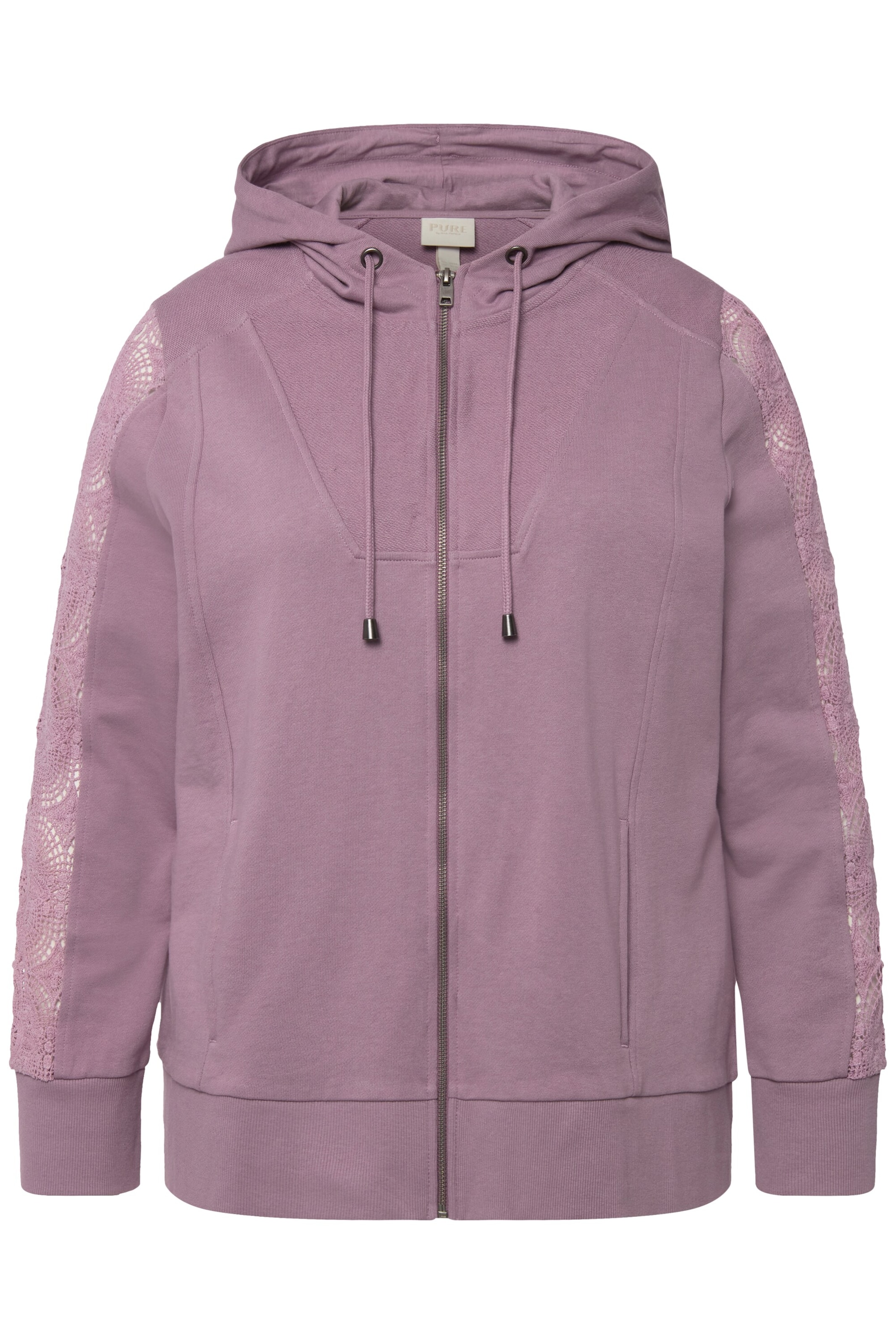 Ulla Popken Sweatjacke in Lila: Vorderseite