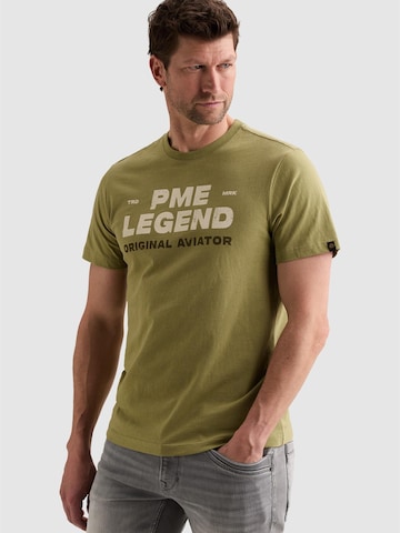 PME Legend Paita 'T-shirt with rugged artwork on the chest' värissä vihreä: etupuoli
