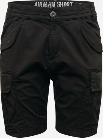 ALPHA INDUSTRIES Regular Cargo trousers 'Airman' in Black: front