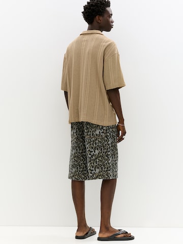 Pull&Bear Comfort Fit Hemd in Braun