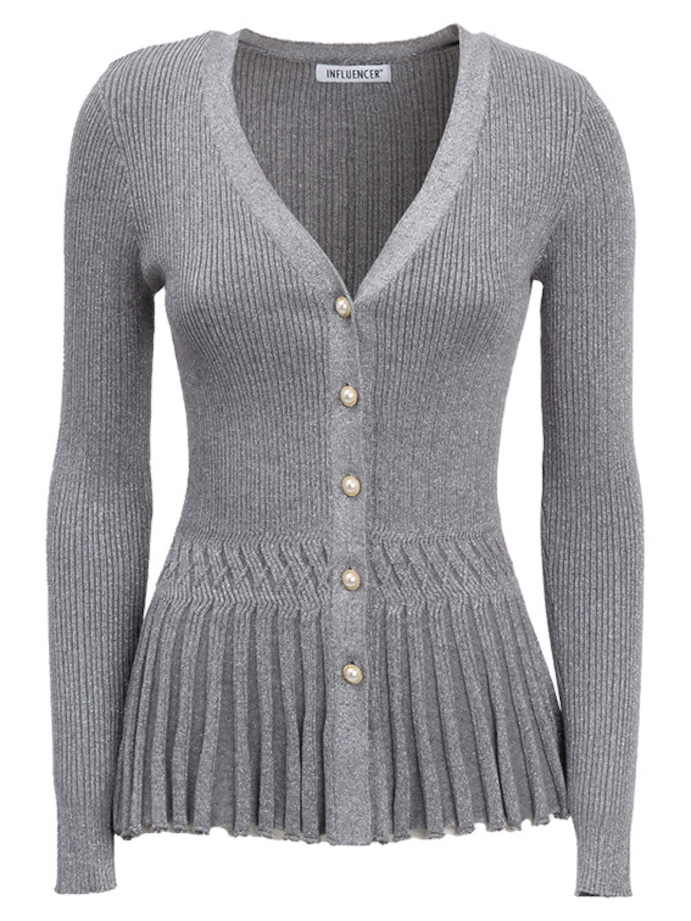 Influencer Knit cardigan in Grey: front