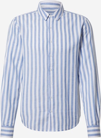 DAN FOX APPAREL Regular fit Button Up Shirt 'Baran' in Blue: front