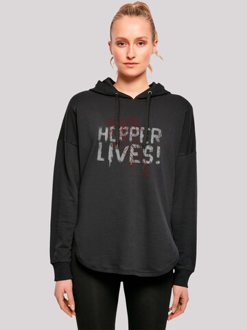 F4NT4STIC Sweatshirt 'Stranger Things Hoppers Live Netflix TV Series' in Black: front