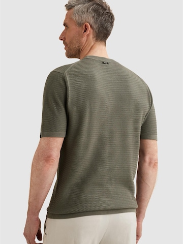 T-Shirt 'T-shirt with badge and allover texture' VANGUARD en beige