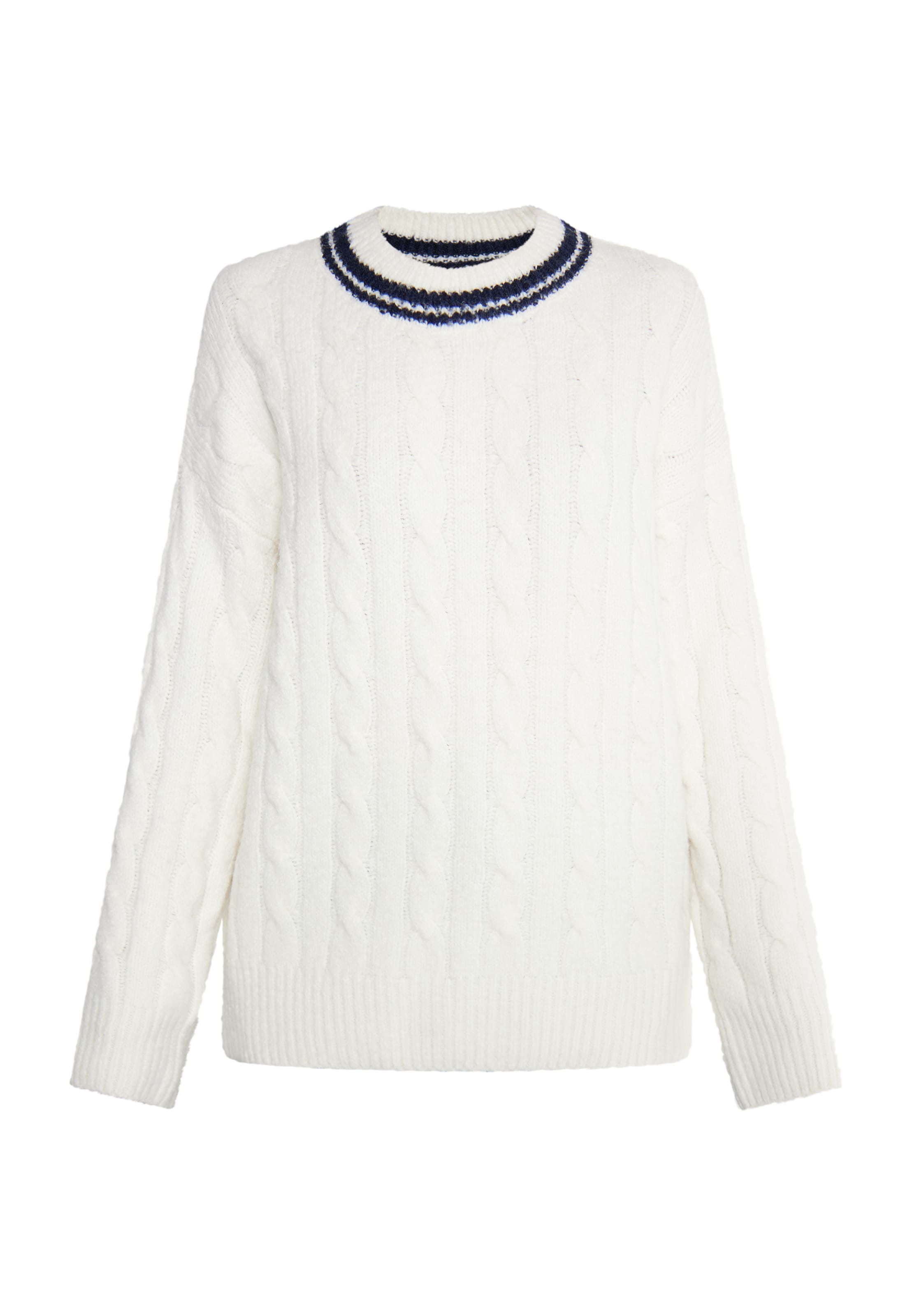 DreiMaster Maritim Sweater 'Eissegler' in White: front