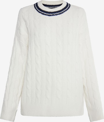 DreiMaster Maritim Sweater 'Eissegler' in White: front