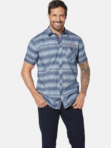 Jan Vanderstorm Comfort fit Overhemd 'Mertrich' in Blauw: voorkant