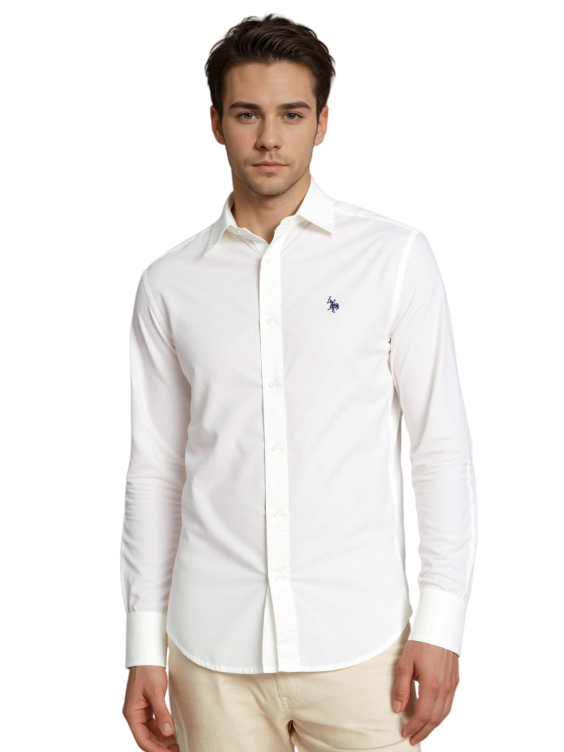 Coupe regular Chemise U.S. POLO ASSN. en blanc : devant