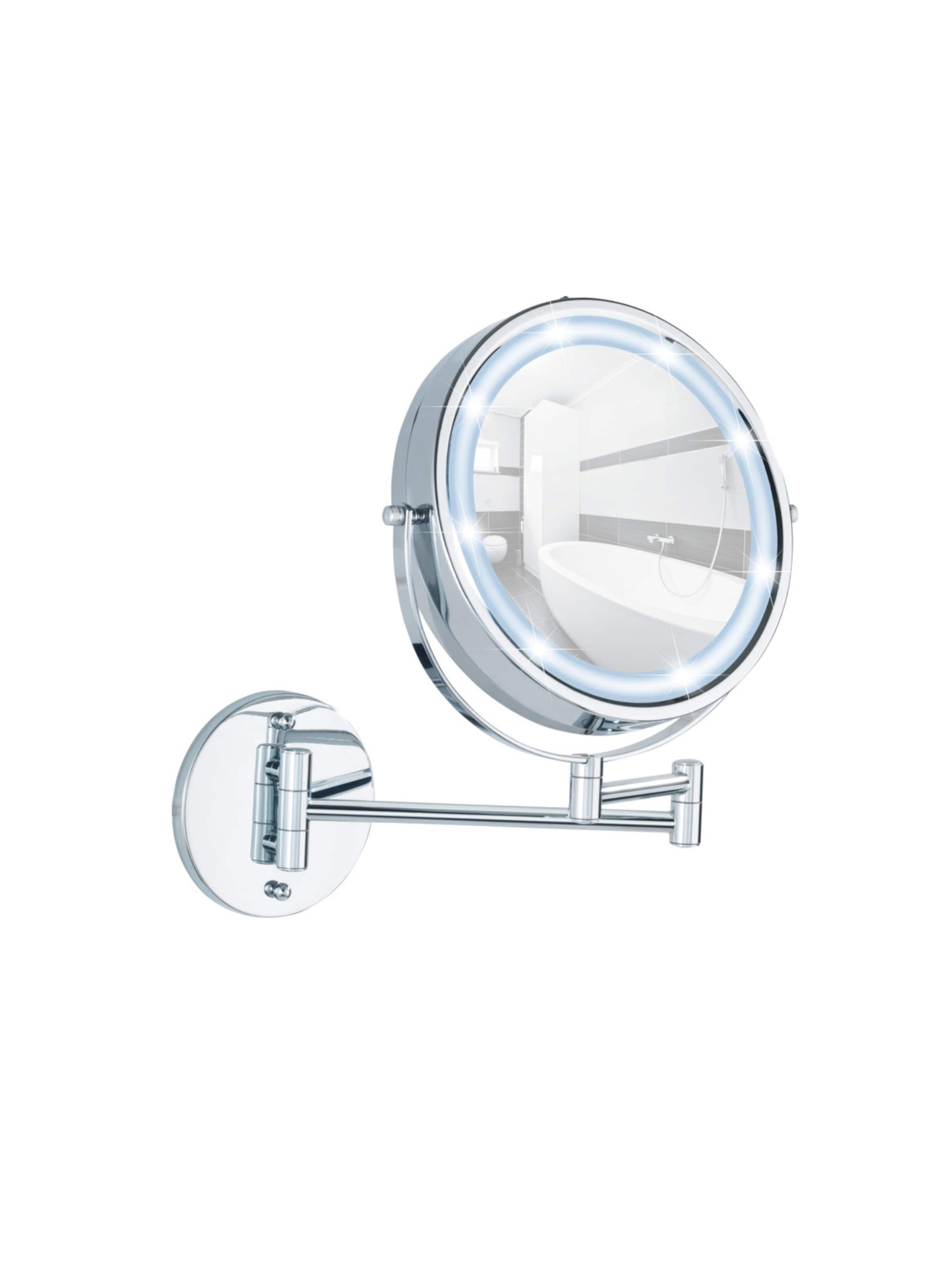 Wenko Cosmetic Mirror 'Lumi' in Silver