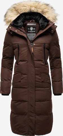 MARIKOO Winter Coat 'Schneesternchen' in Brown: front