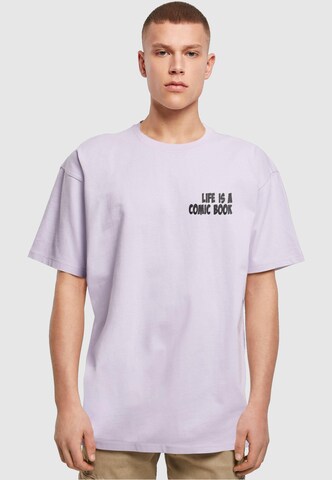 Merchcode Shirt 'Book Comic' in Lila: Vorderseite