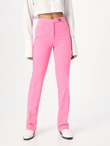 Sisley Regular Trousers with creases in Pink: front