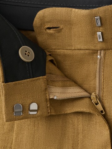 MANGO Wide leg Pressveckad byxa 'Tempoli' i grön