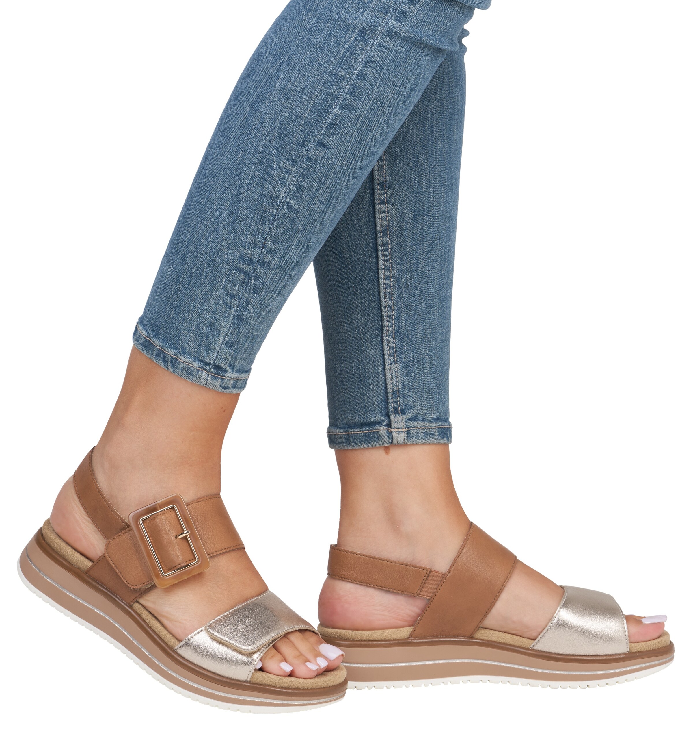 REMONTE Strap Sandals in Brown