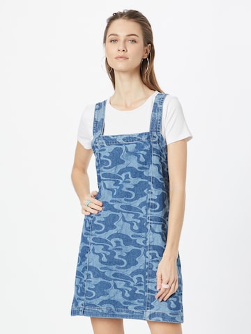 Envii Dungaree skirt 'SUN' in Blue: front