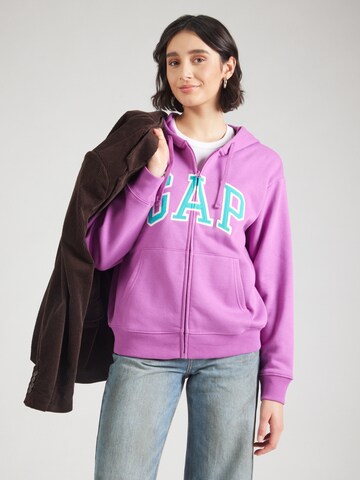 GAP - Sudadera con cremallera 'HERITAGE' en lila: frente