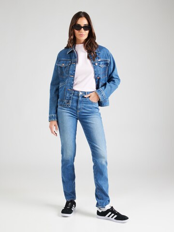 mėlyna WRANGLER Prigludęs Džinsai