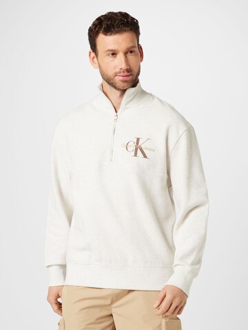 Calvin Klein Jeans Sweatshirt in White: front