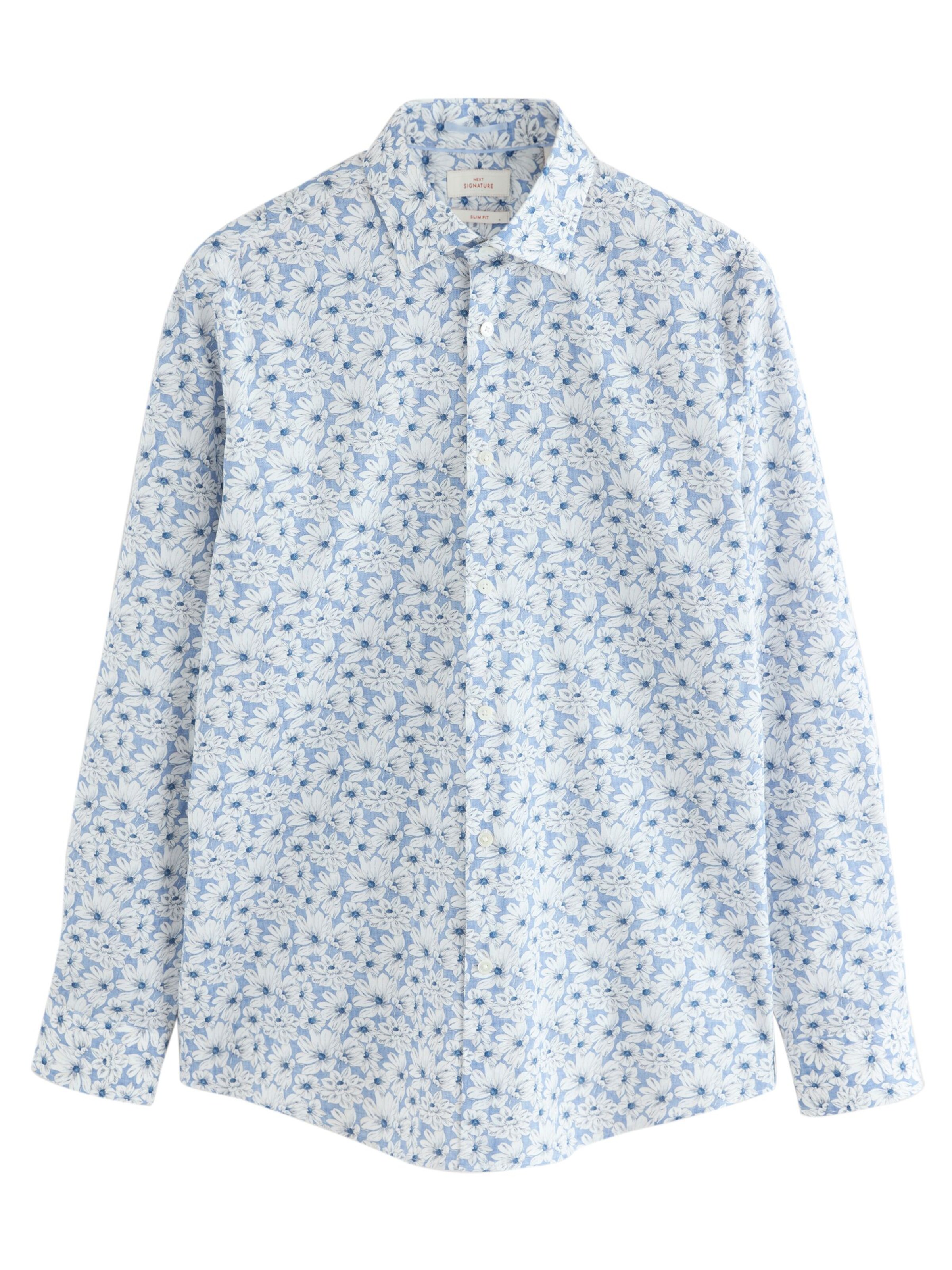Next Slim Fit Hemd in Blau: Vorderseite