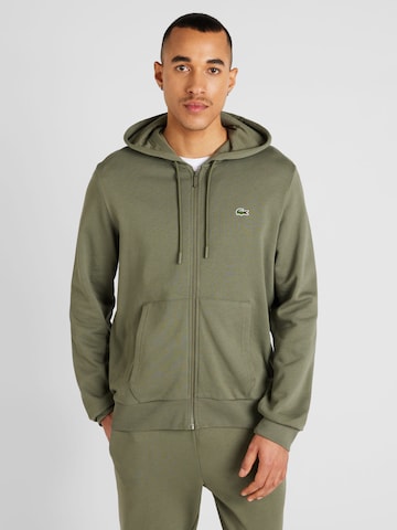 LACOSTE Zip-Up Hoodie in Green: front