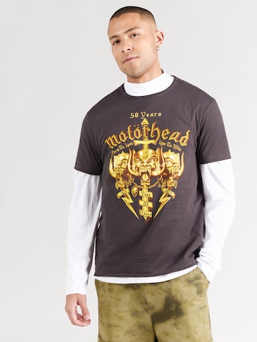 AMPLIFIED Shirt 'MOTORHEAD - GOLD CREST 50TH' in Grijs: voorkant
