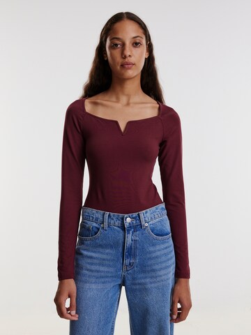 EDITED Shirt Bodysuit 'Emory' in Red: front
